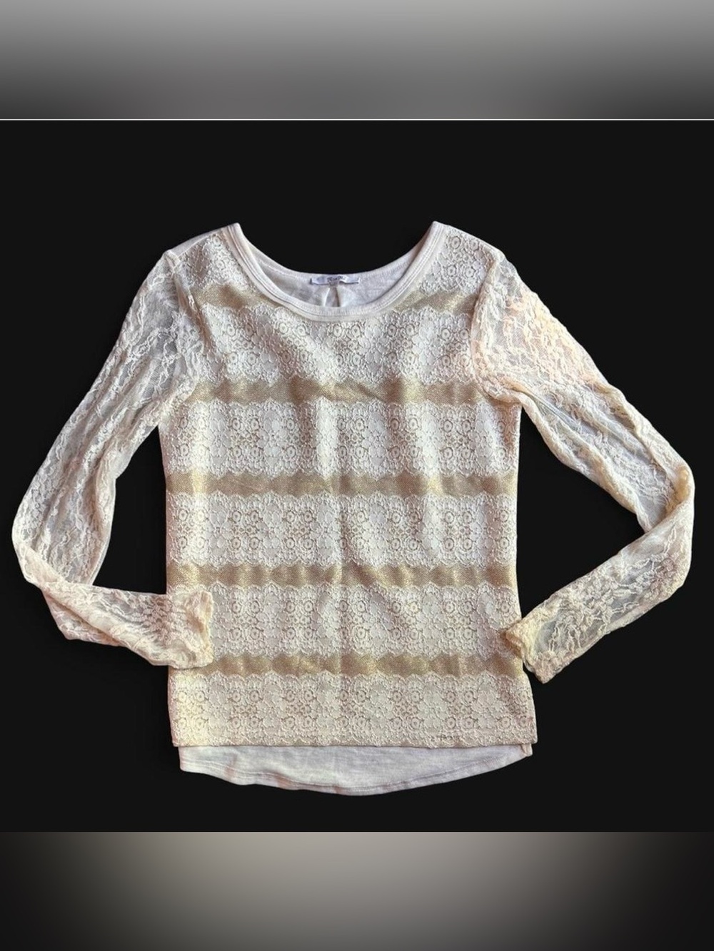 Women’s Y2K Miss Me Lace &Gold Longsleeve